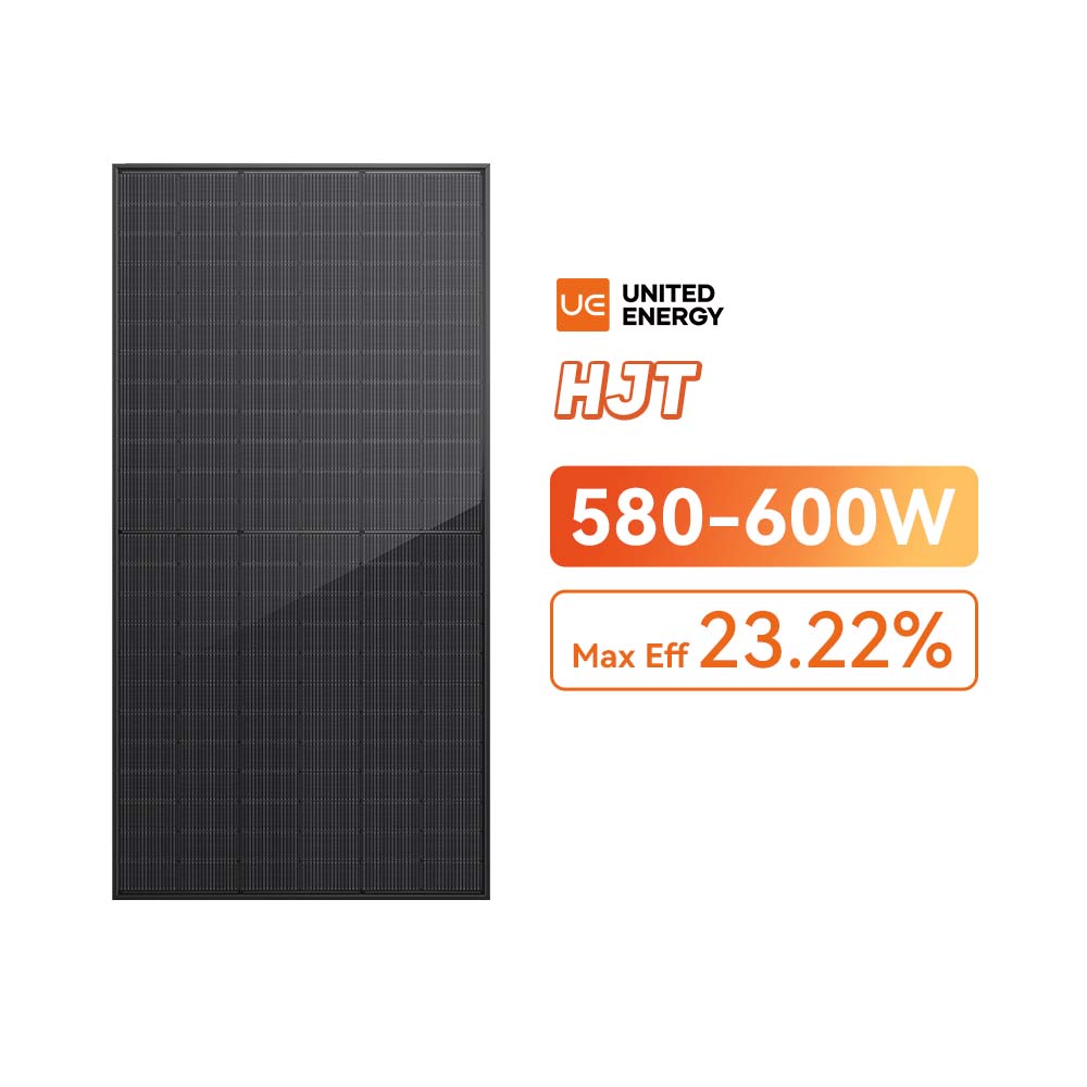 Stock HJT 580-600W All Black Bifacial Solar Panels for Home