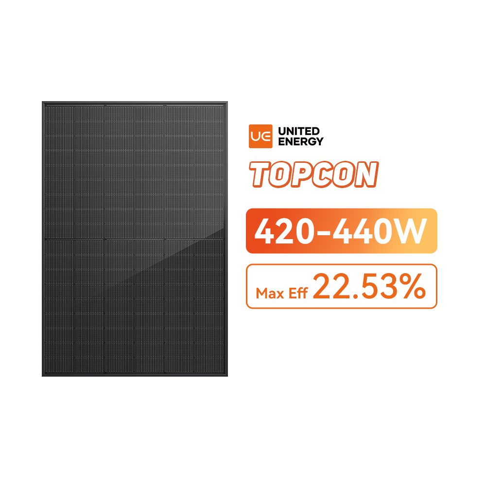 420-440Watt  All Black Bifacial Mono Solar PV Panels TOPCon